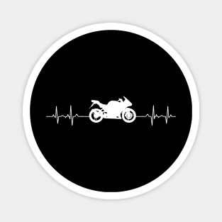 Motorrad Herzschlag Biker EKG Linie Frequenz Motorradfahrer Magnet